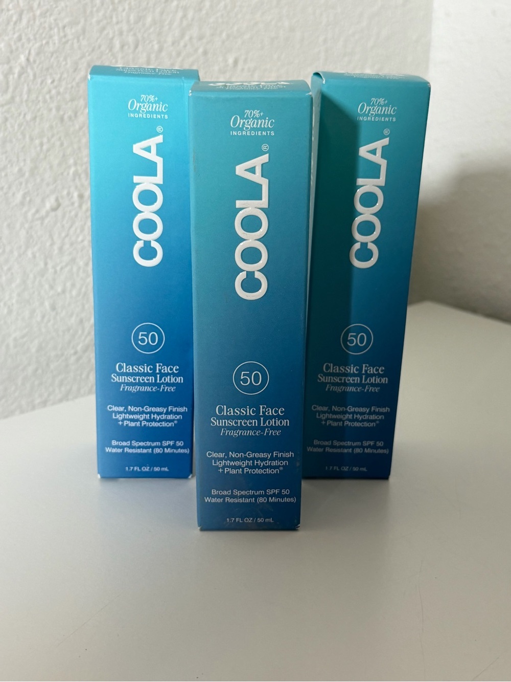 COOLA Classic Face Sunscreen Lotion SPF 50 - set of 3